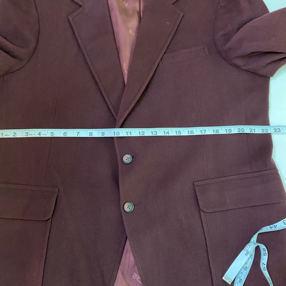 Christian Brooks Maroon 100% Cashmere 2-Button Blazer SZ 46 - Picture 8 of 11